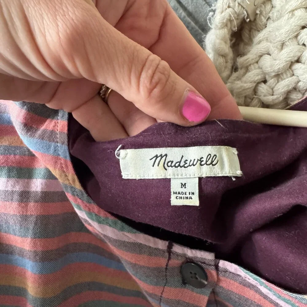 Madewell Colorful Striped Short Dress- M - Picture 4 of 4